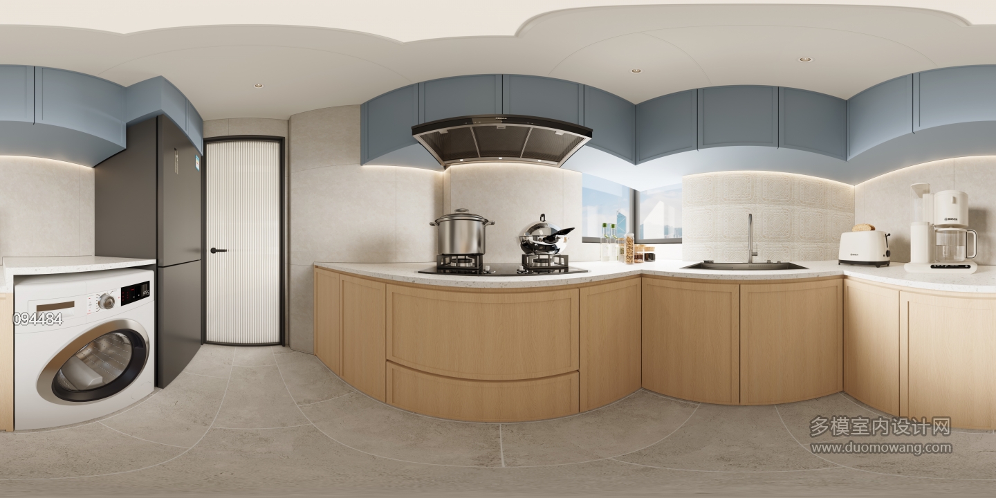 现代厨房01全景