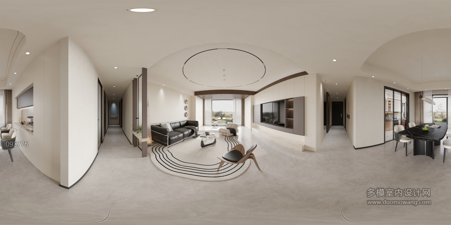 现代 客餐厅 全景 新