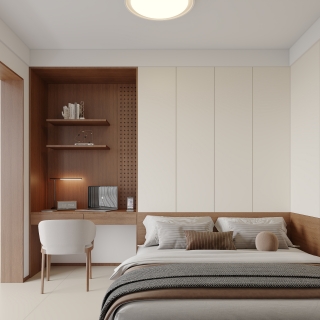 原木奶油风老人房静态