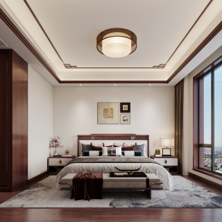 新中式主卧特写