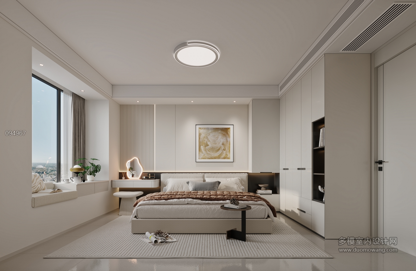现代主卧特写