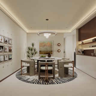 现代奶油一层餐厅