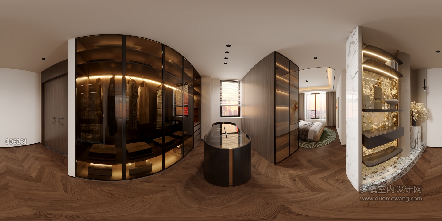 现代衣帽间全景