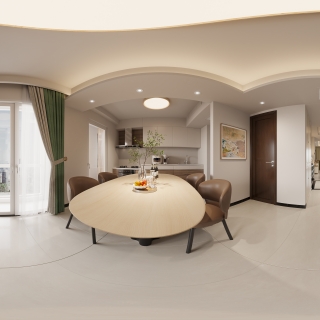 美式一楼厨房全景