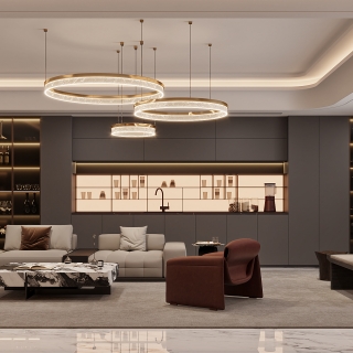 现代负一沙发背景特写