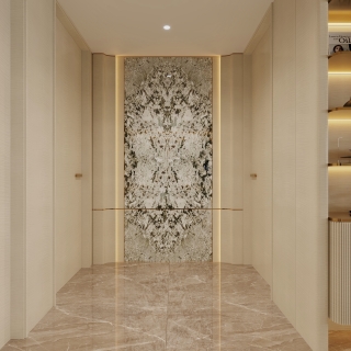 现代轻奢主卧玄关