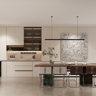 现代负二层餐厅