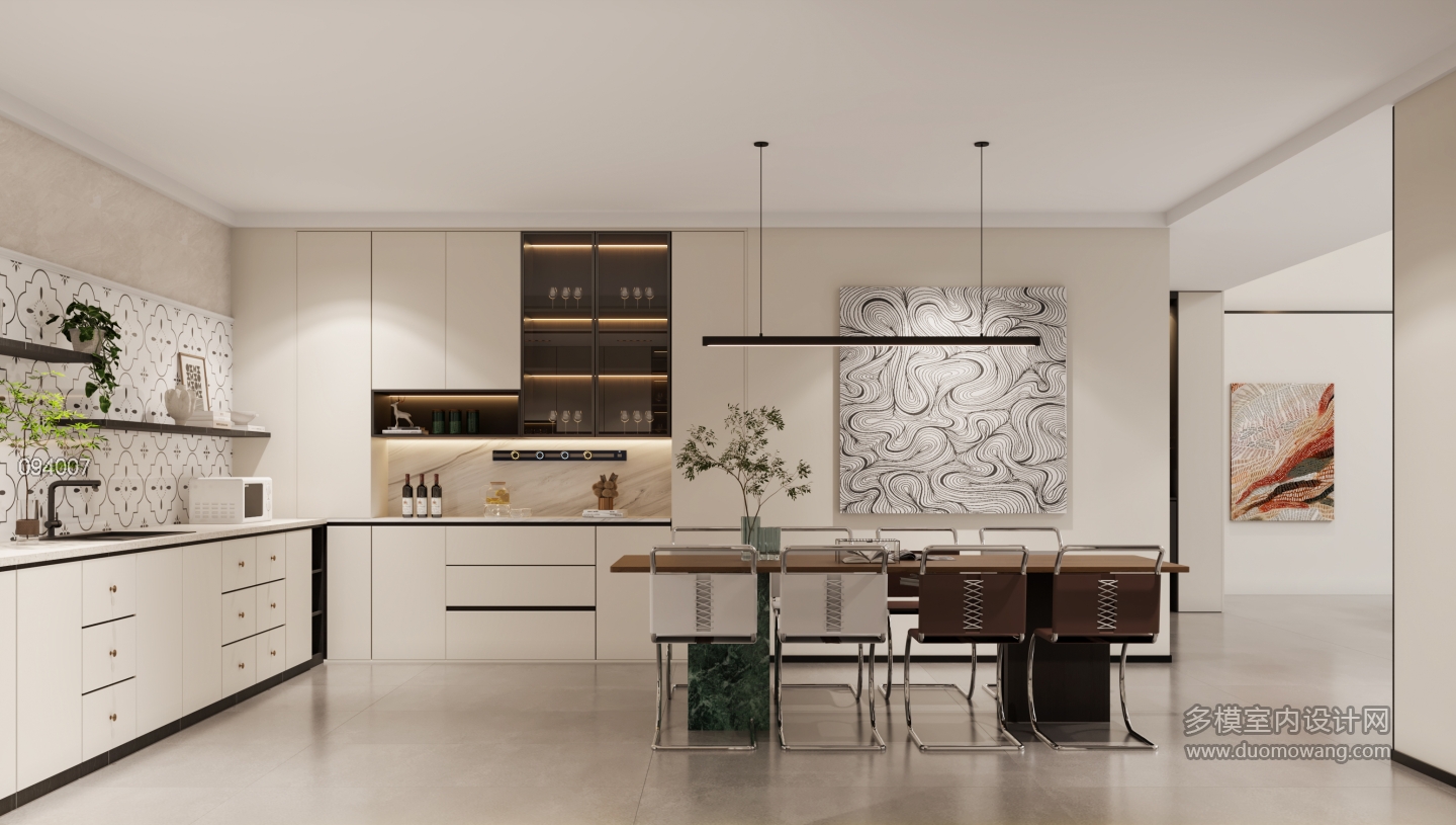 现代负二层餐厅