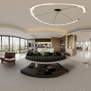 意式一层客厅全景