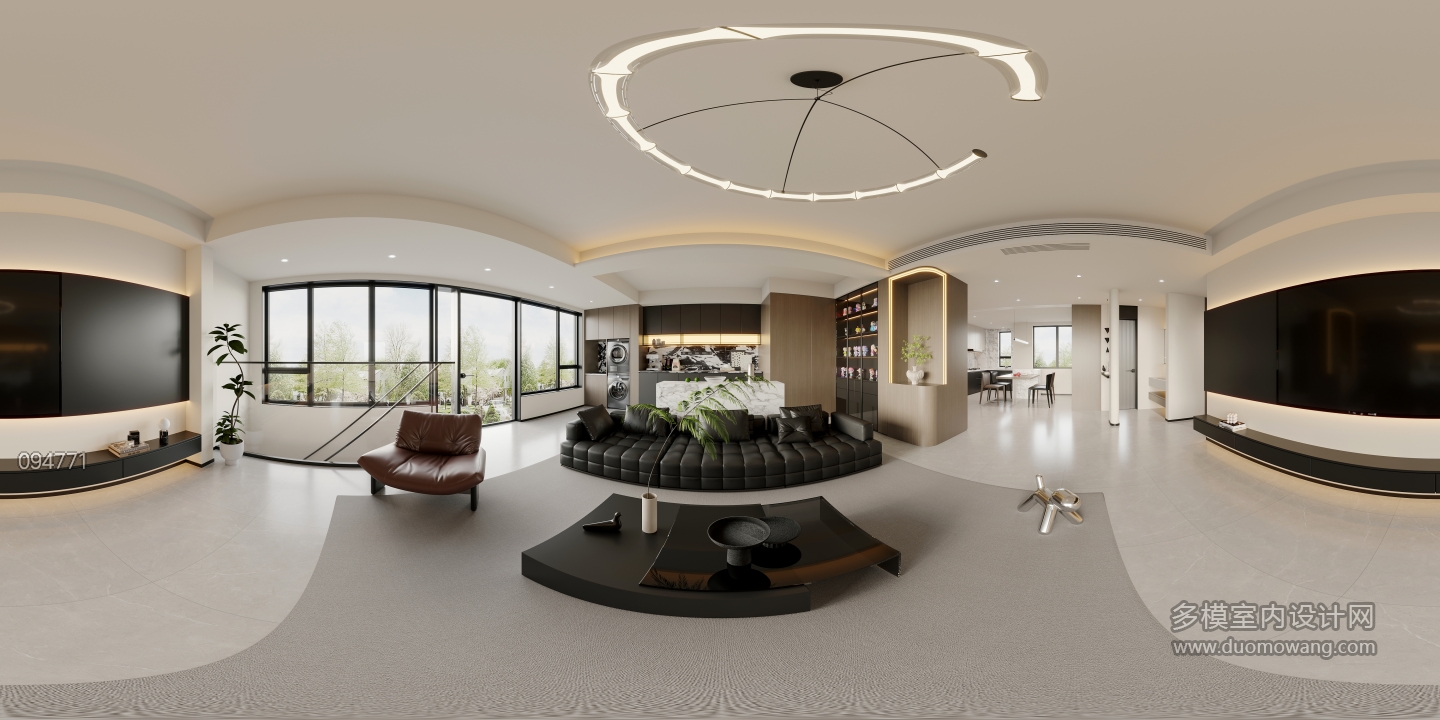 意式一层客厅全景