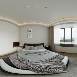 现代卧室全景
