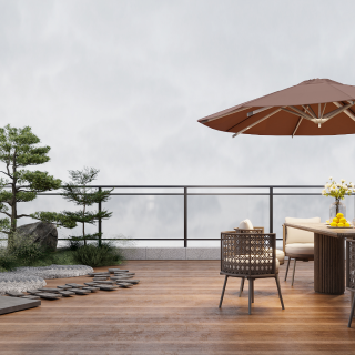 现代三层露台特写