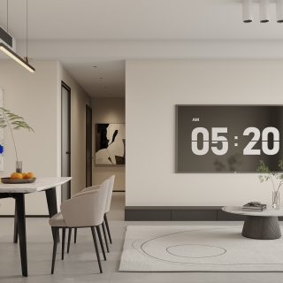 现代客餐厅电视墙静态