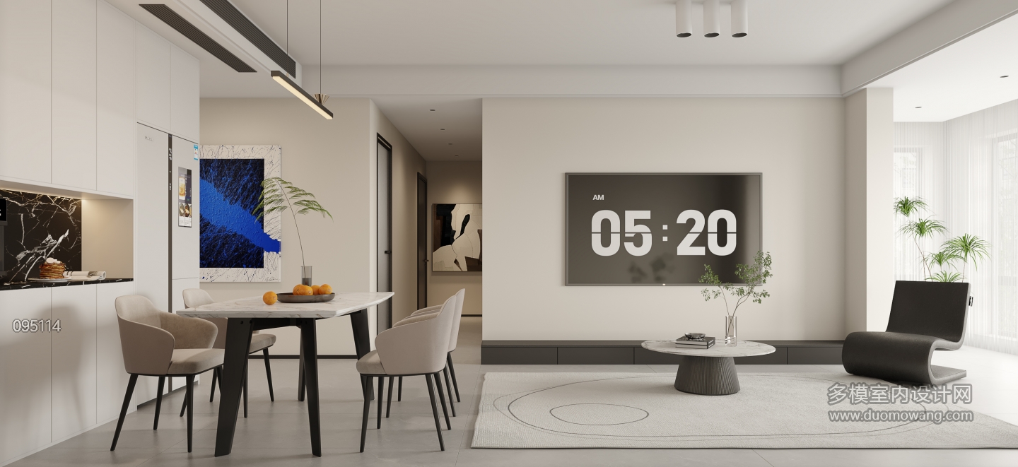 现代客餐厅电视墙静态