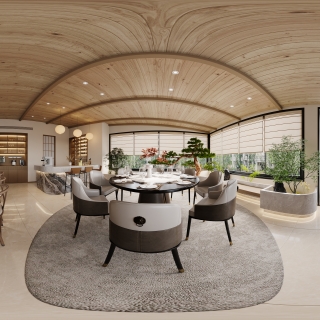 宋式二楼厨房全景