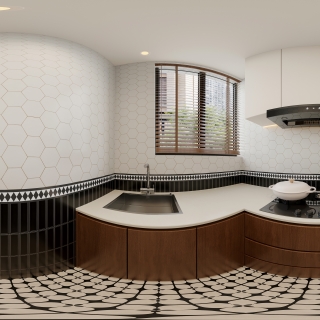 法式中古厨房全景