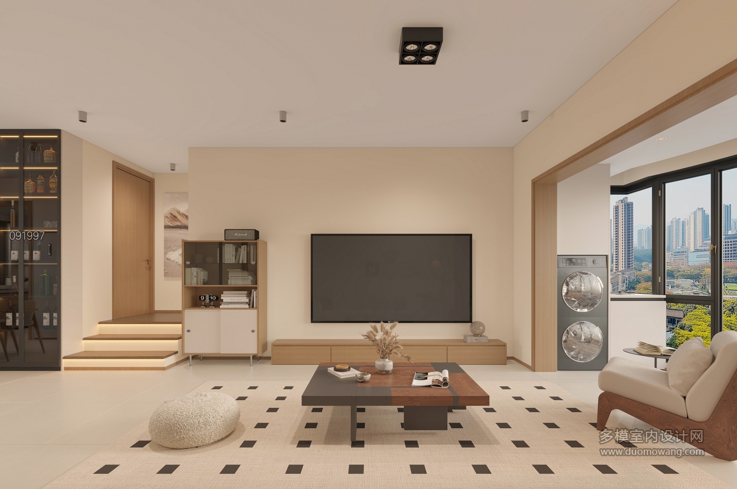 现代客厅电视墙