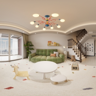 美式一楼活动区全景