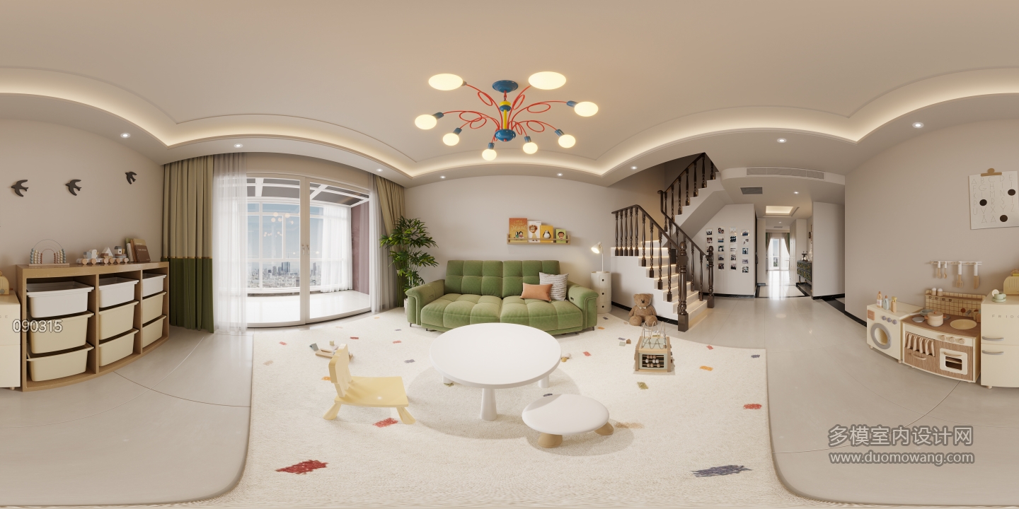 美式一楼活动区全景