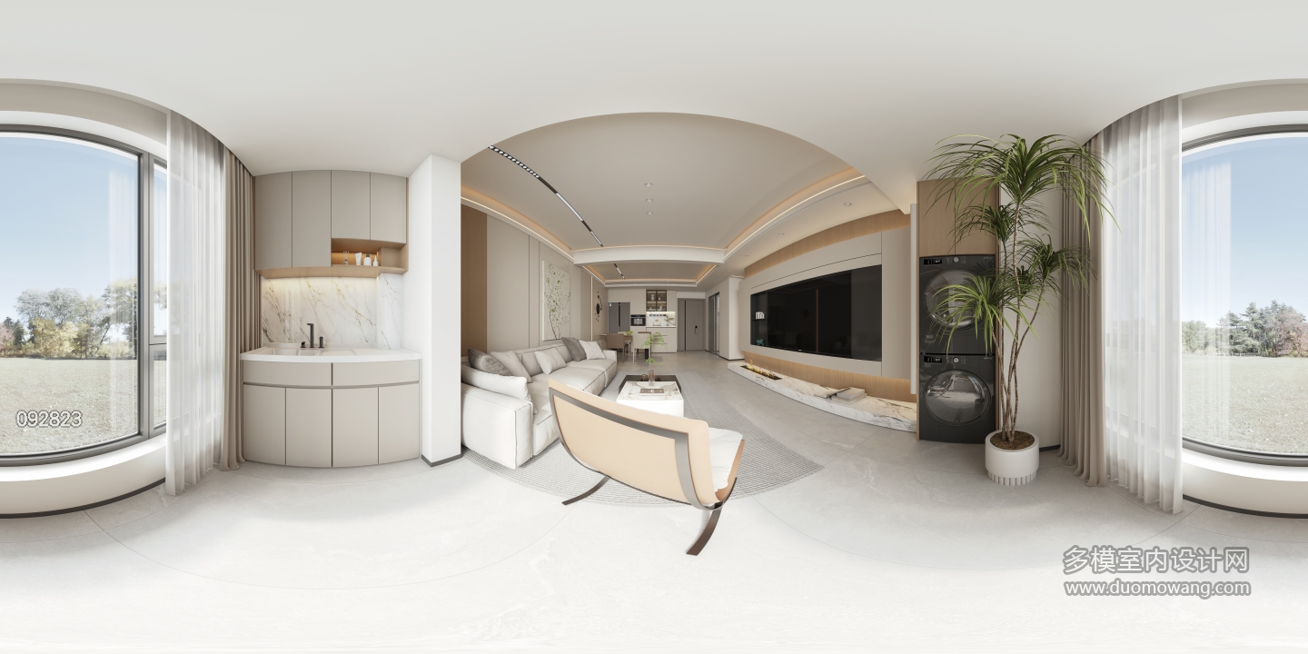 意式极简阳台全景