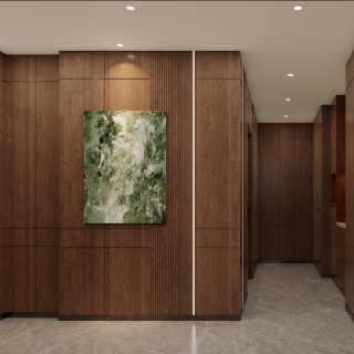 现代四层楼梯间特写