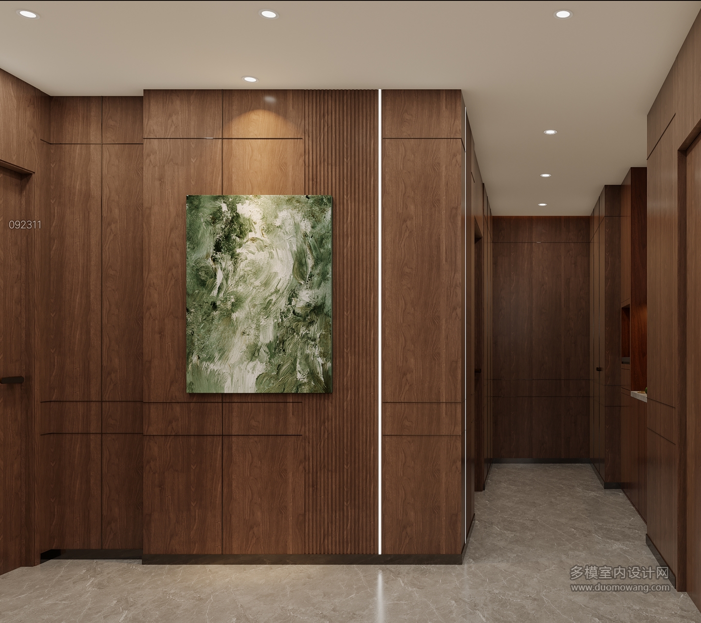 现代四层楼梯间特写