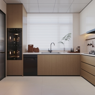 奶油中古一层厨房