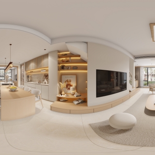 现代一楼客餐厅全景2