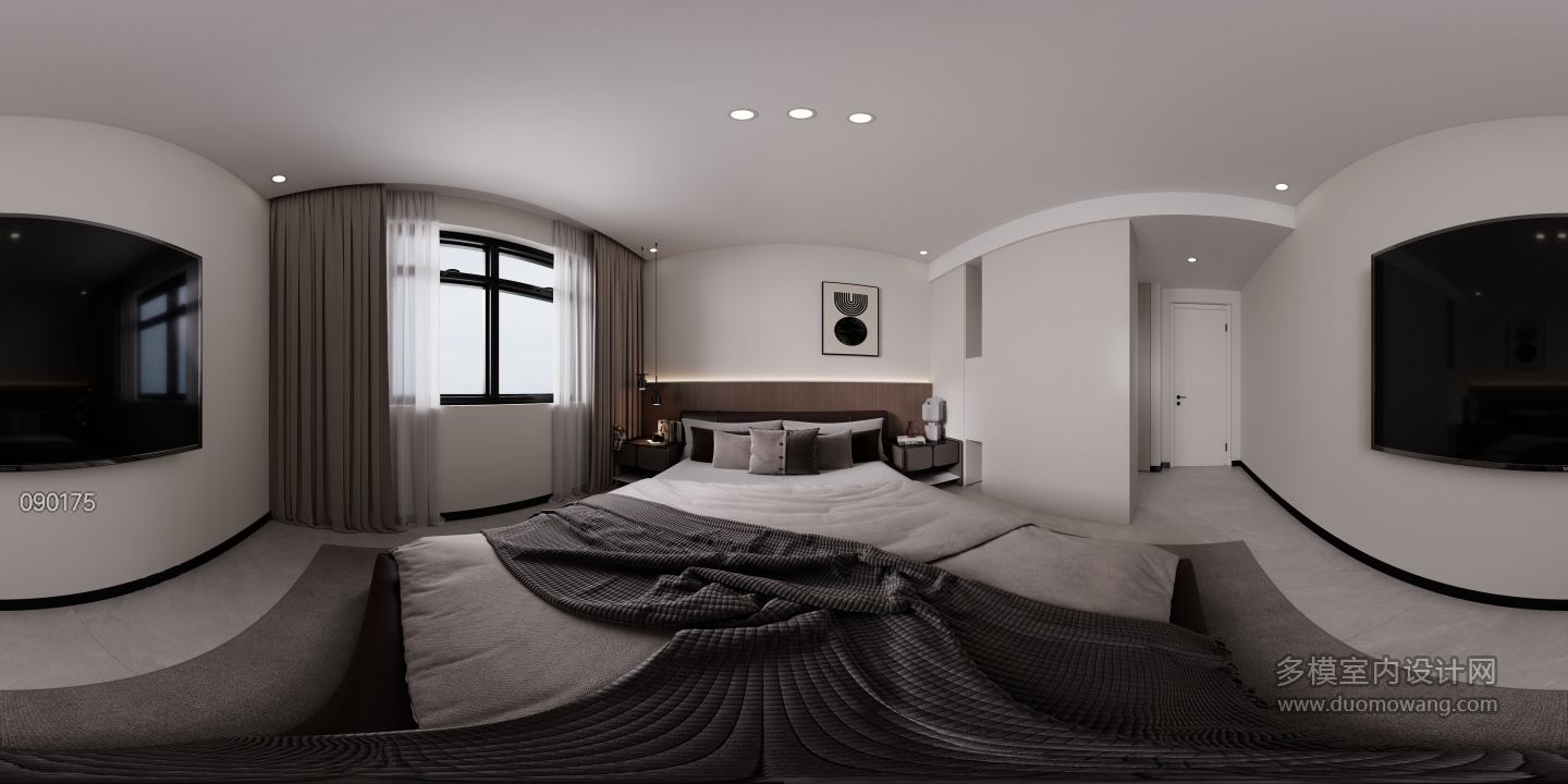 现代黑白灰次卧2