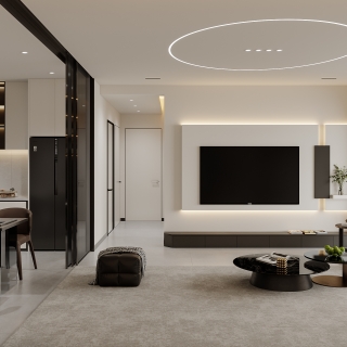 现代客厅电视背景墙方案一