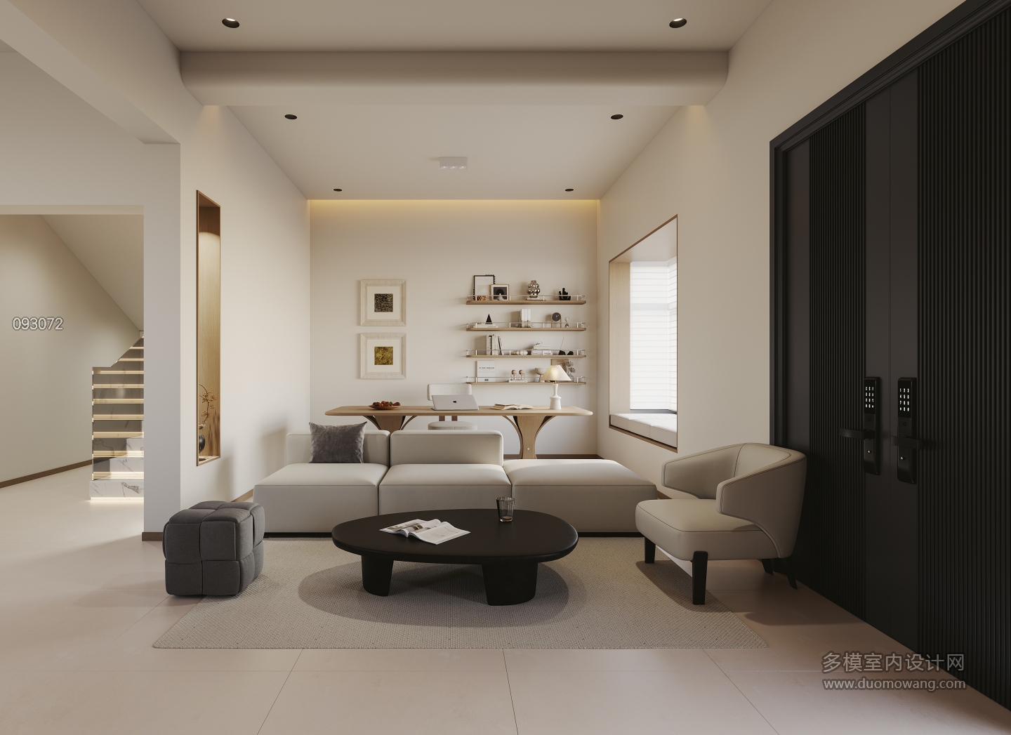 奶油中古一层客厅沙发背景墙