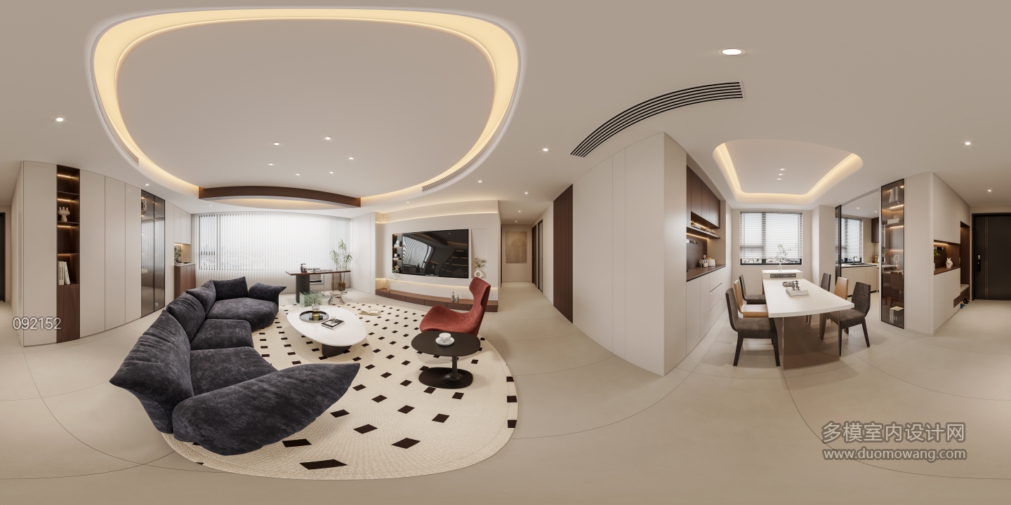 现代中古客餐厅全景