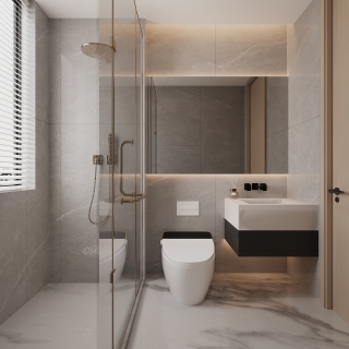 现代二楼卫生间单张