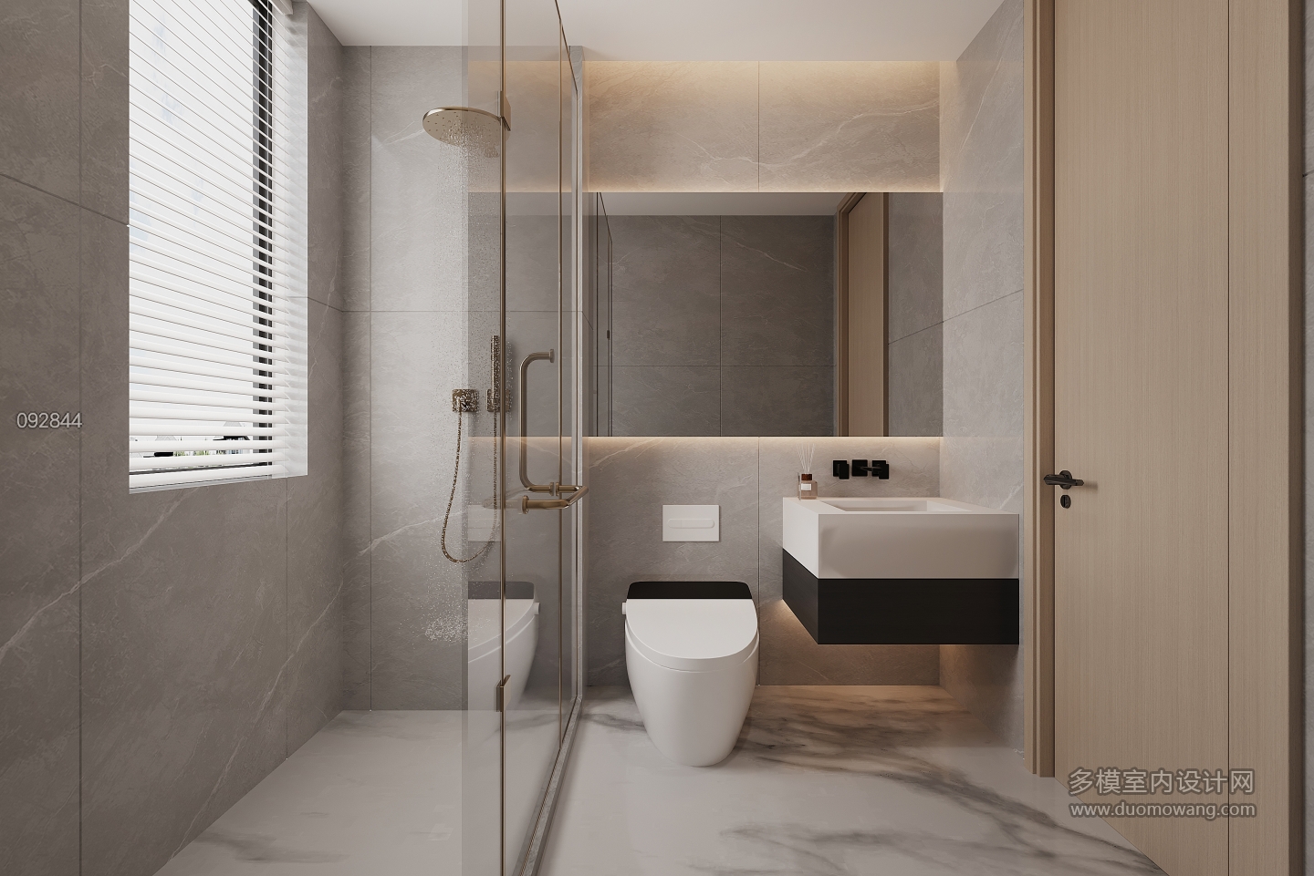 现代二楼卫生间单张