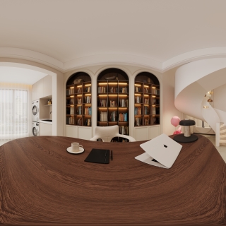 现代1楼书房全景