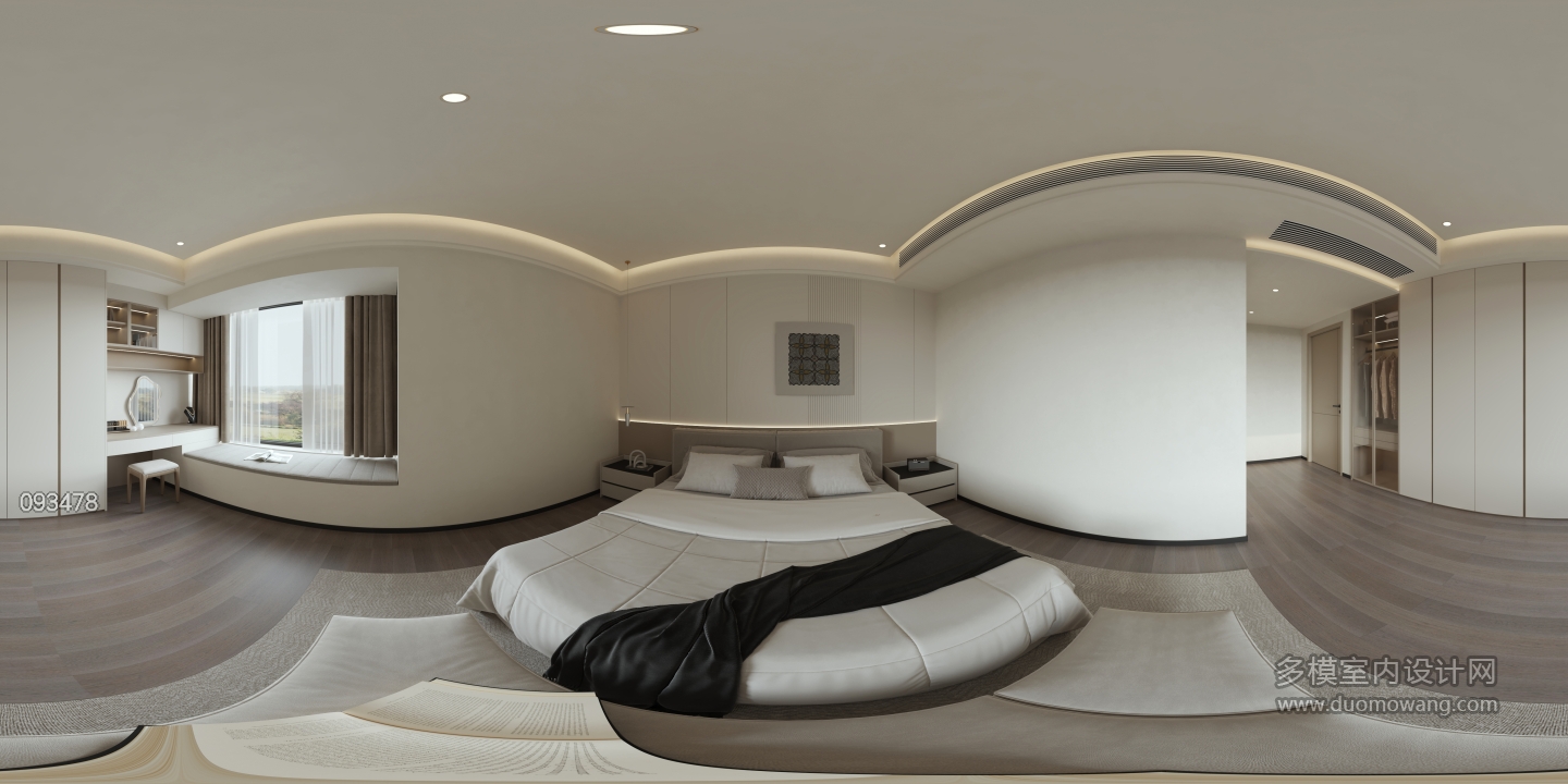 现代 卧室 全景