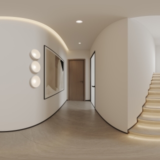 现代二层走廊全景