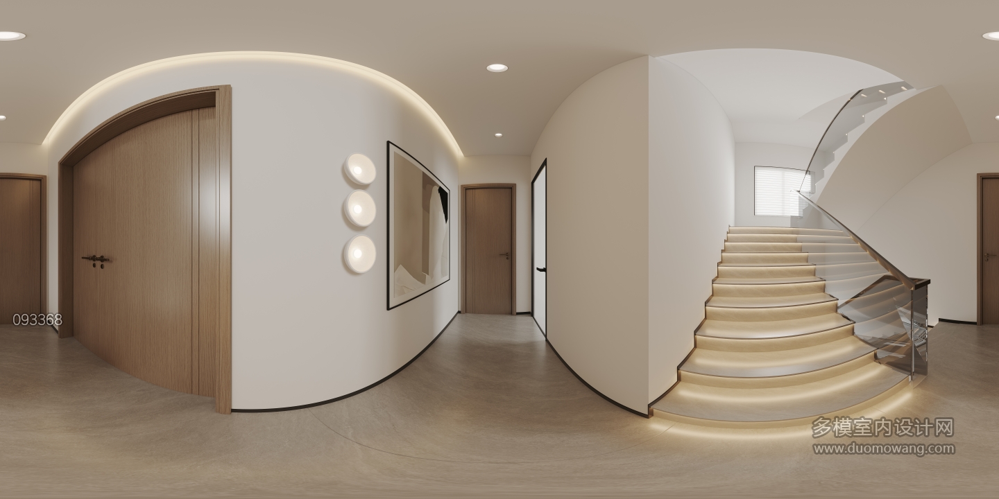 现代二层走廊全景