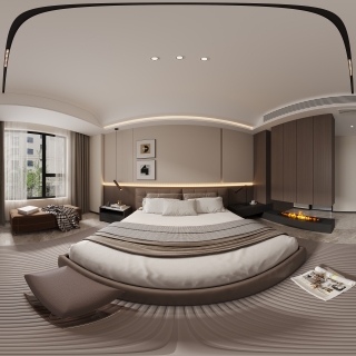 现代主卧全景