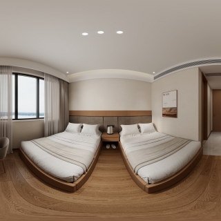 现代房间三全景