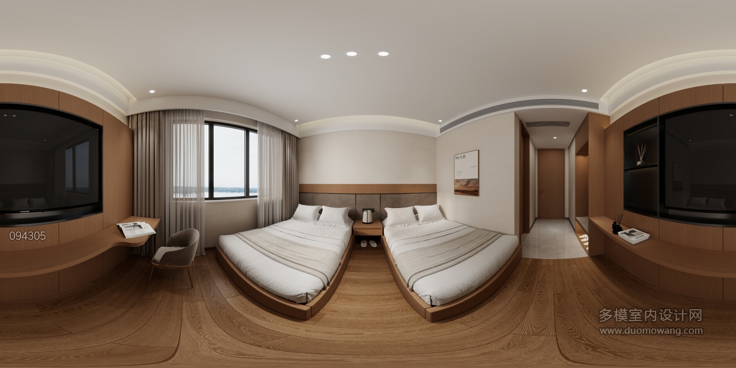 现代房间三全景