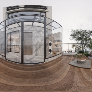 现代三层露台全景