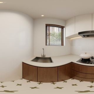 法式中古厨房全景