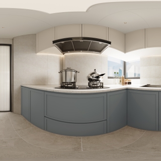 现代厨房02全景