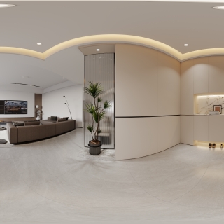 现代一层进门全景