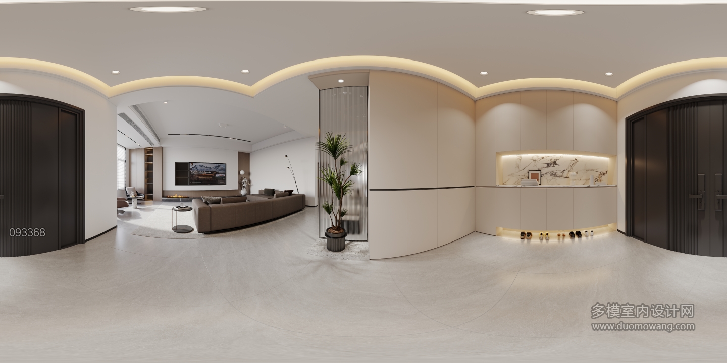 现代一层进门全景