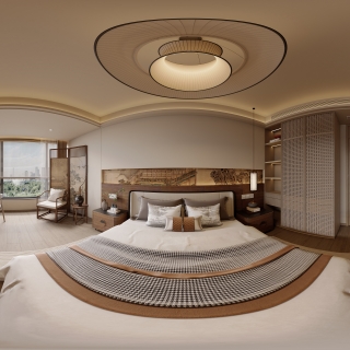 新中式2楼主卧全景