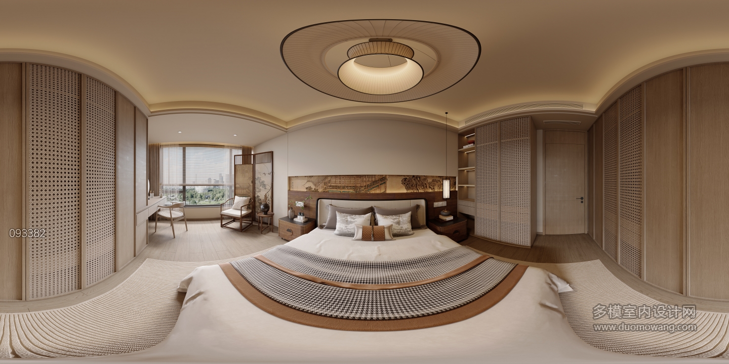 新中式2楼主卧全景