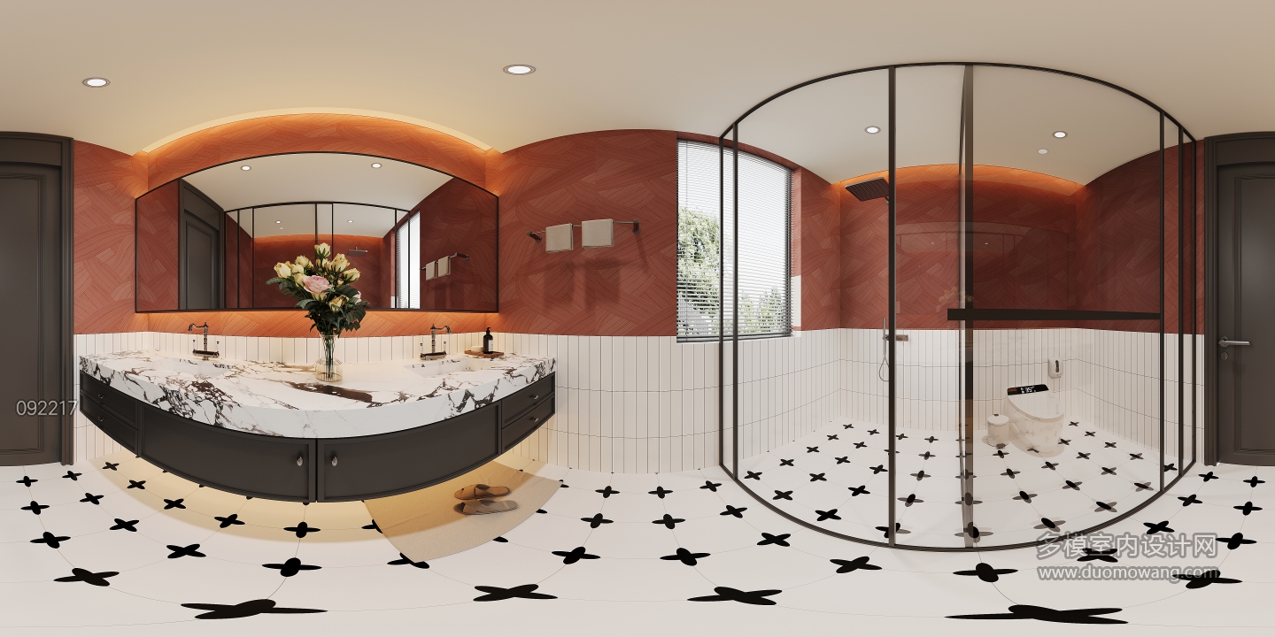 法式二楼主卫全景