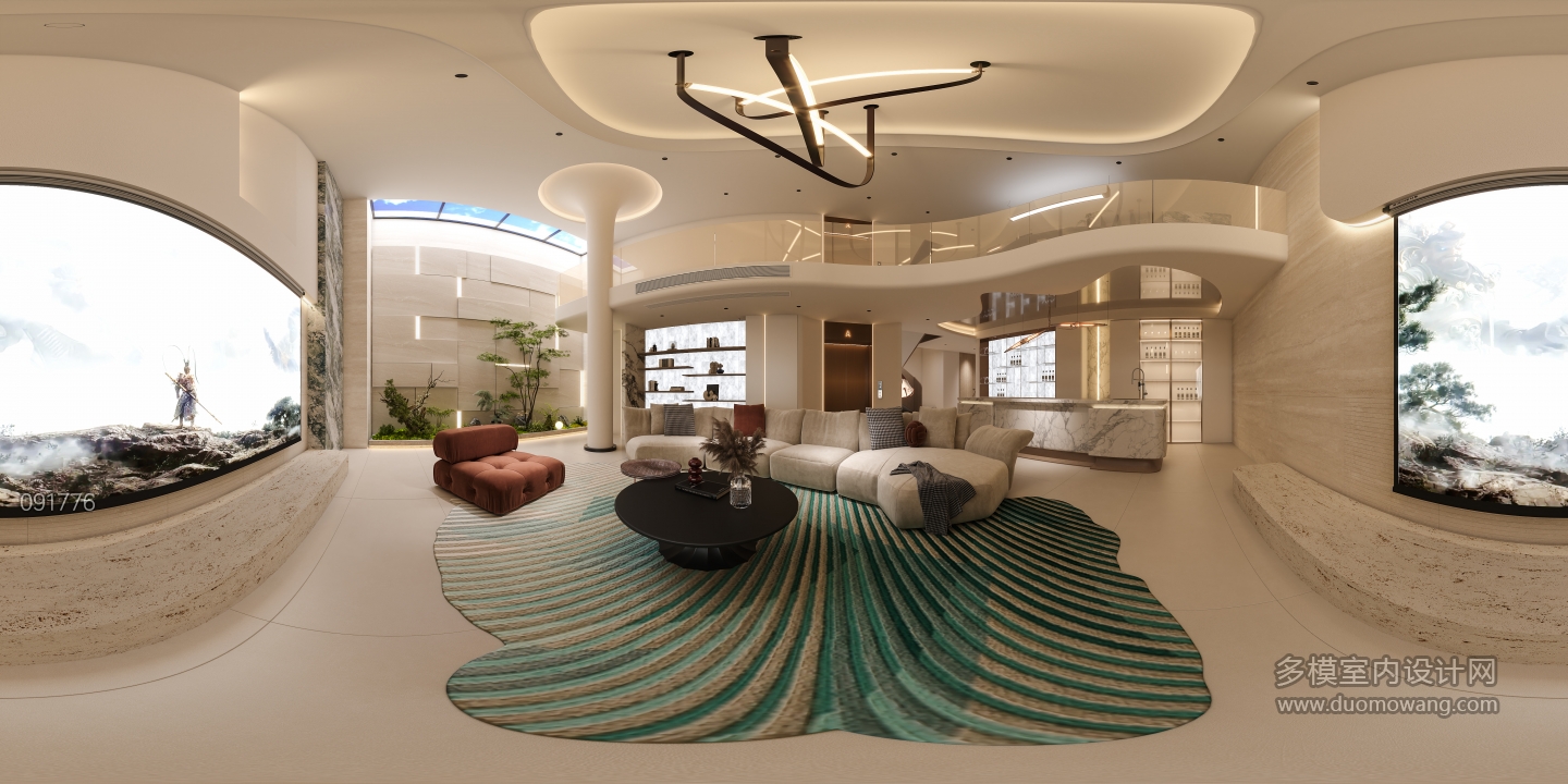 法式 负一层 客厅 1